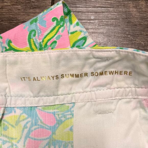 Lilly Pulitzer Callahan Shorts Size 4 Pink Green Floral Cotton 5” Preppy Resort - Picture 10 of 10